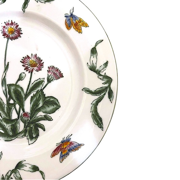 ORIENTAL ACCENT 10.5" Hand Painted Raised Daisies Butterflies Decorative Plate - Picture 5 of 15